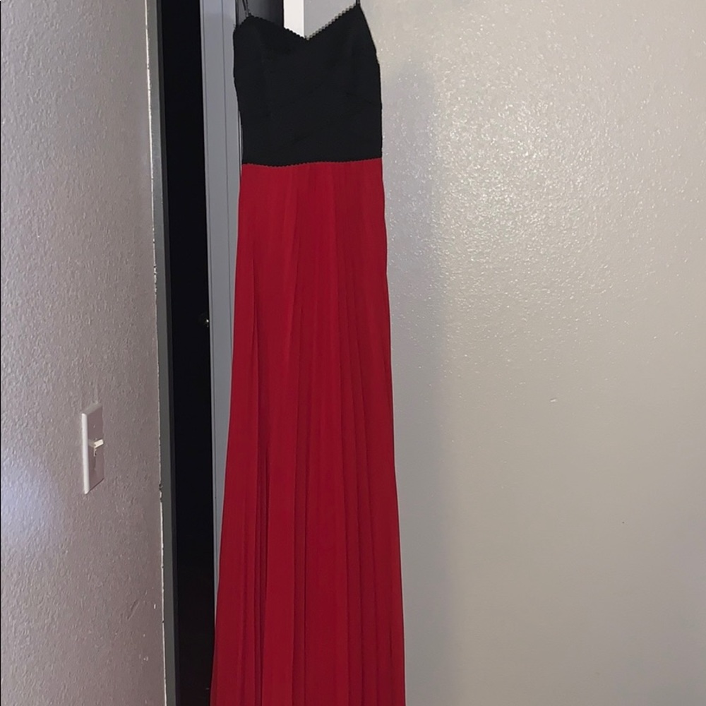 Strapless black and red dress